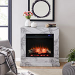 Jadines Faux Marble Electric Fireplace