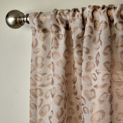 Saturday Knight Cheetah Spot Rod Pocket Light-Filtering Single Curtain Panel
