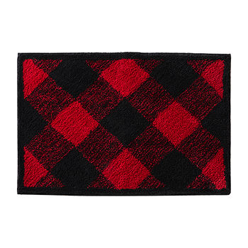 Saturday Knight Buffalo Checked Tufted Bath Rug, Color: Red - JCPenney