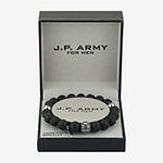 J.P. Army Men's Jewelry Stainless Steel 10 Inch Cross Beaded Bracelet