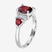 Womens Gemstone14K Gold Over Silver Halo Side Stone Cocktail Ring