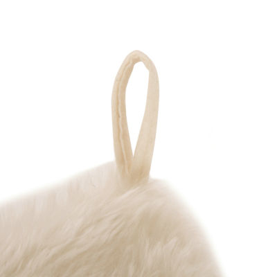 Glitzhome White Plush Christmas Stocking