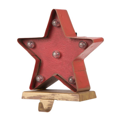 Glitzhome 7.48" Marquee LED Star Christmas Stocking Holder