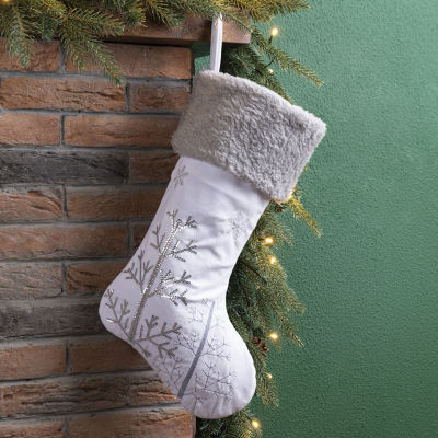 Glitzhome 21" Tree Snowflake Christmas Stocking