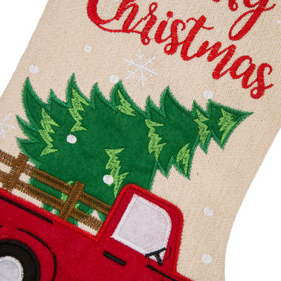 Glitzhome 21" Embroidered Christmas Stocking - Set of 2