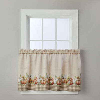 Saturday Knight Autumn Pumpkins 2-pc. Rod Pocket Window Tier