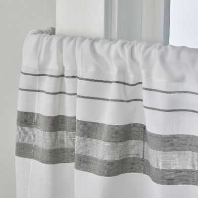 Saturday Knight Slate Stripe 2-pc. Rod Pocket Window Tier