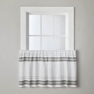 Saturday Knight Slate Stripe 2-pc. Rod Pocket Window Tier