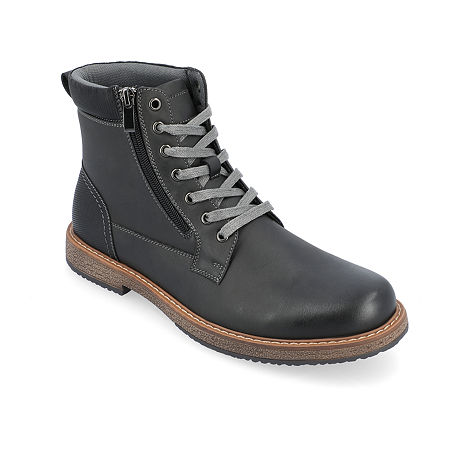 Vance Co Mens Metcalf Flat Heel Lace-Up Boots, 11 Medium, Gray