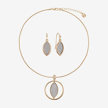 Monet Jewelry Two Tone Pendant Necklace And Drop Earring 2-pc. Jewelry Set,  Color: Two Tone - JCPenney