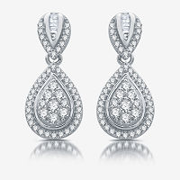 Diamond Blossom 1/2 CT. T.W. Natural White Diamond Sterling Silver Pear Drop Earrings, One Size