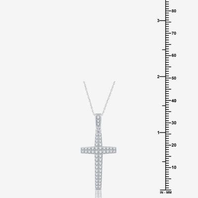 Womens / CT. T.W. Natural White Diamond Sterling Silver Cross Pendant Necklace