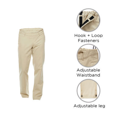St. John's Bay Seated Adjustable Leg Mens Adaptive Adjustable Features Easy-on + Easy-off Regular Fit Flat Front Pant