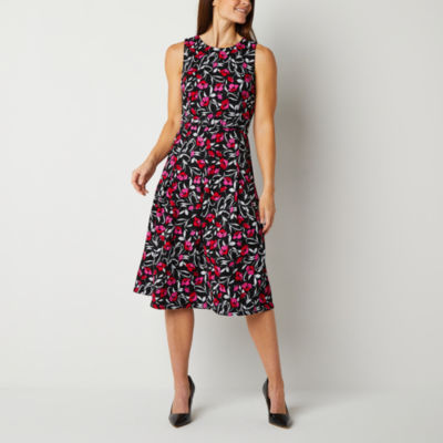 Liz Claiborne Sleeveless Floral A-Line Dress