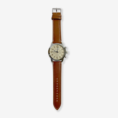 Geneva Geneva Mens Brown Strap Watch Mac5154jc