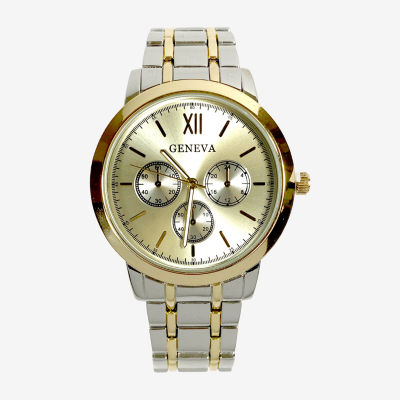 Geneva Geneva Mens Two Tone Bracelet Watch Mac8145jc