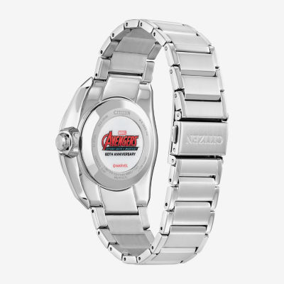 Citizen Avengers Marvel Mens Silver Tone Stainless Steel Bracelet Watch Aw2080-64w