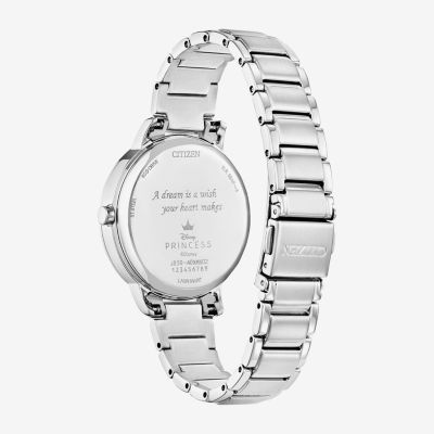 Citizen Cinderella Princess Womens Silver Tone Stainless Steel Bracelet Watch Fe7041-51w