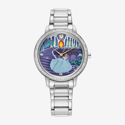 Citizen Cinderella Princess Womens Silver Tone Stainless Steel Bracelet Watch Fe7041-51w