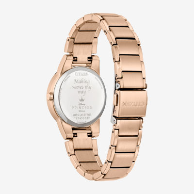 Citizen Ariel Princess The Little Mermaid Womens Rose Goldtone Stainless Steel Bracelet Watch Ga1073-63w