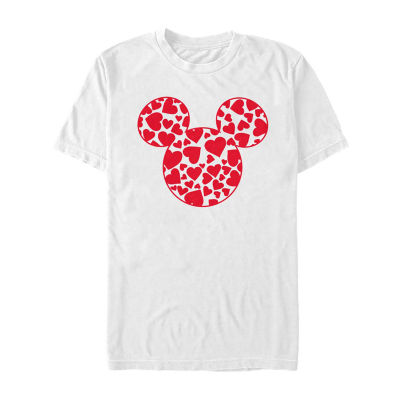 Mens Short Sleeve Mickey Mouse Valentine's Day Graphic T-Shirt