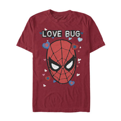 Mens Short Sleeve Spiderman Valentine's Day Graphic T-Shirt