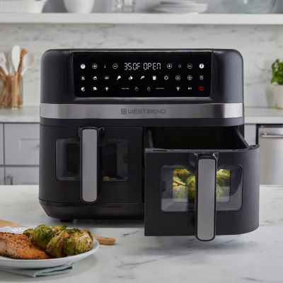 West Bend 10 Qt. Double UP™ Air Fryer with 15 Presets and Easy-View Windows, in Black