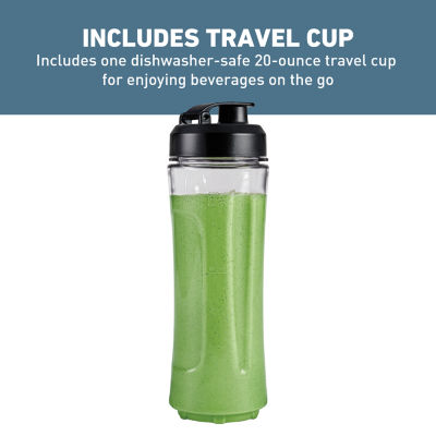 West Bend Multi-Function Blender, 48 oz Glass Jar, with Travel Cup, in Black