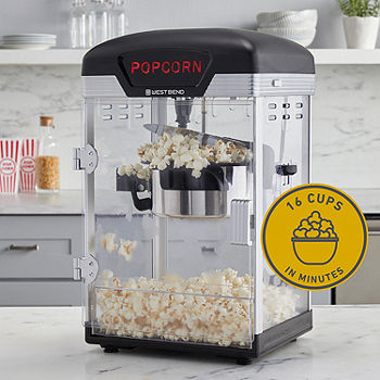 West Bend 82515b Theater Style Hot Popcorn Popper Machine /Nonstick Kettle Black