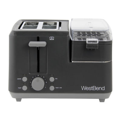 West Bend 2-Slice Toaster with Egg Cooker and Meat Warmer, in Black