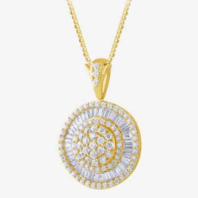 (G / Si2) Womens 2 CT. T.W. Lab Grown White Diamond 14K White Gold Round 18 Inch Pendant Necklace