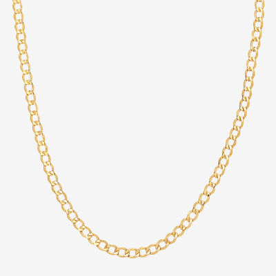 Made in Italy 10K Gold Inch Hollow Curb Chain Necklace