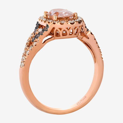Le Vian® Ring featuring 7/8 cts. Peach Morganite™, 3/8 cts. Nude Diamonds™, 1/10 cts. Chocolate Diamonds® set in 14K Strawberry Gold®