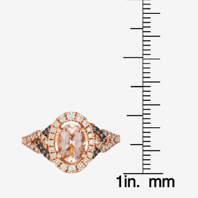 Le Vian® Ring featuring 7/8 cts. Peach Morganite™, 3/8 cts. Nude Diamonds™, 1/10 cts. Chocolate Diamonds® set in 14K Strawberry Gold®