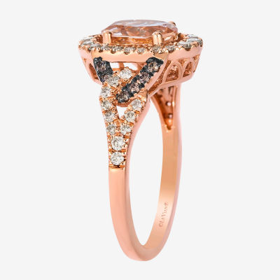Le Vian® Ring featuring 7/8 cts. Peach Morganite™, 3/8 cts. Nude Diamonds™, 1/10 cts. Chocolate Diamonds® set in 14K Strawberry Gold®