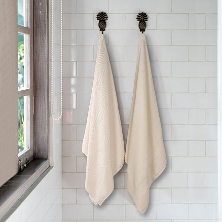 Superior Chevron Collection | 100% Cotton 2-pc. Bath Sheet In White