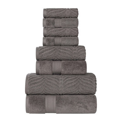 SUPERIOR® Chevron Collection | 100% Cotton 8-pc. Quick Dry Solid Bath Towel Set