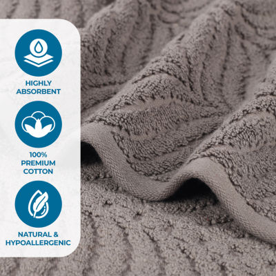 SUPERIOR® Chevron Collection | 100% Cotton 8-pc. Quick Dry Solid Bath Towel Set