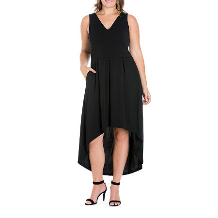  24/7 Comfort Apparel Sleeveless Midi A-Line Dress Plus