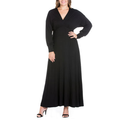 24seven Comfort Apparel Plus Long Sleeve Maxi Dress - JCPenney