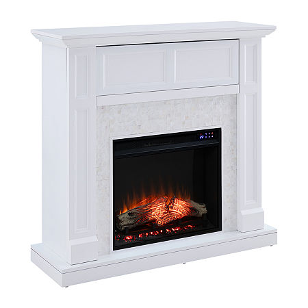 Newlin Media Electric Fireplace, One Size, White