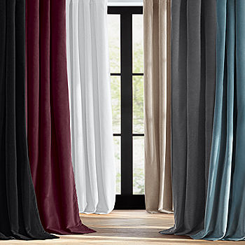 Arbitrage Snavs ironi Fieldcrest Luxury Cambridge Washed Cotton Velvet Energy Saving 100%  Blackout Grommet Top Single Curtain Panel