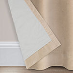 Fieldcrest Luxury Cambridge Washed Cotton Velvet Energy Saving 100% Blackout Grommet Top Single Curtain Panel