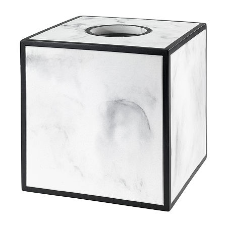 Avanti Jasper Tissue Box Cover, One Size, White