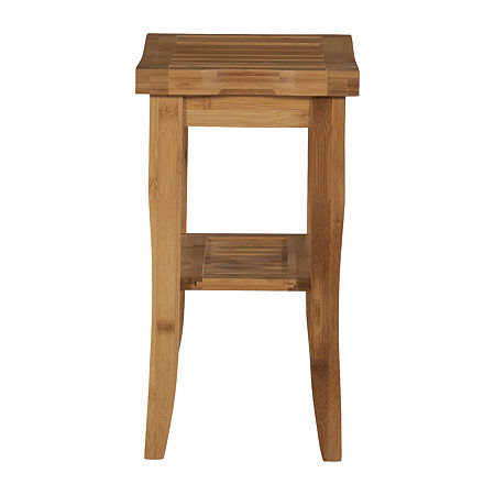 Bailee Bamboo Stool, One Size, Brown