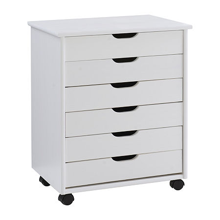 Culton Office + Library Collection 6-Drawer File Cabinet, One Size, White