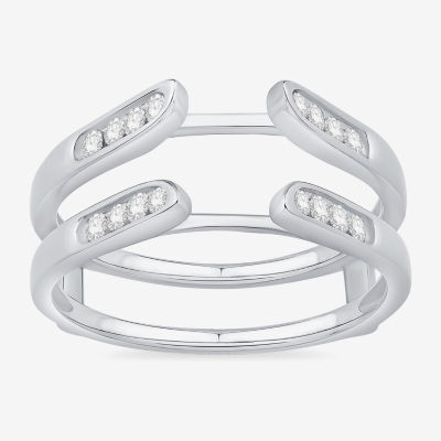 Womens 1/4 CT. T.W. Natural White Diamond 10K Gold Wedding Ring Guard