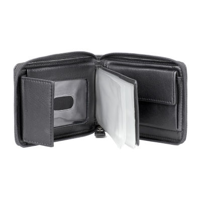 J. Buxton Zip Around Billfold Mens Rfid Blocking Zip Around Wallet