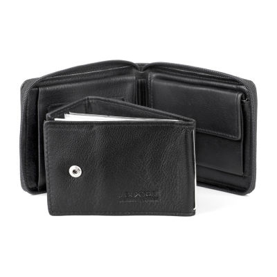 J. Buxton Zip Around Billfold Mens Rfid Blocking Zip Around Wallet
