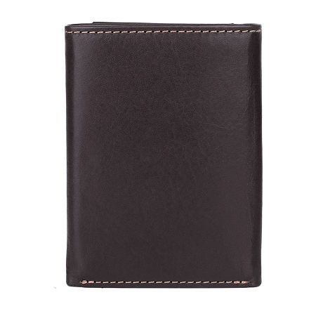 J. Buxton Mens RFID Blocking Trifold Wallet, One Size, Brown